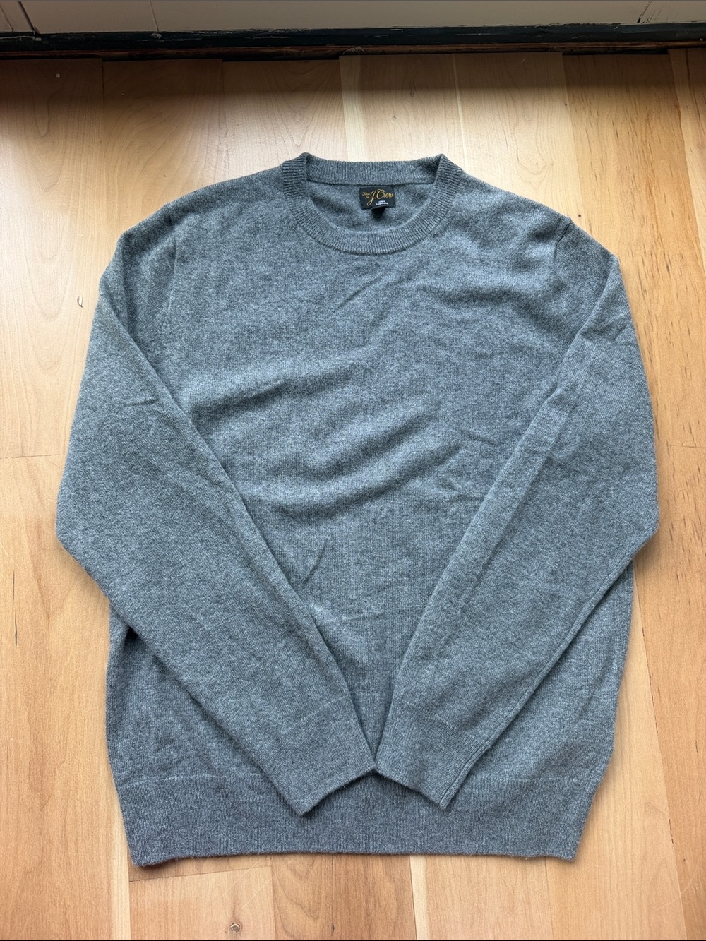 J. Crew Men's Gray Cashmere Crewneck Sweater